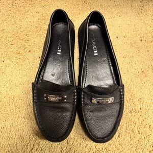 Coach Black Leather Federica Loafers